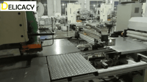 Small rectangular can lid making line
